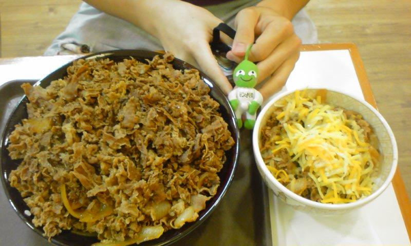 牛丼キングと並盛りとまりもっこり。